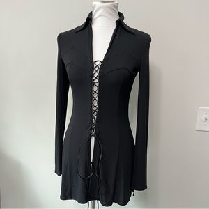 Vintage 90s Versace Jeans Couture stretch corset style slit dress or Tunic